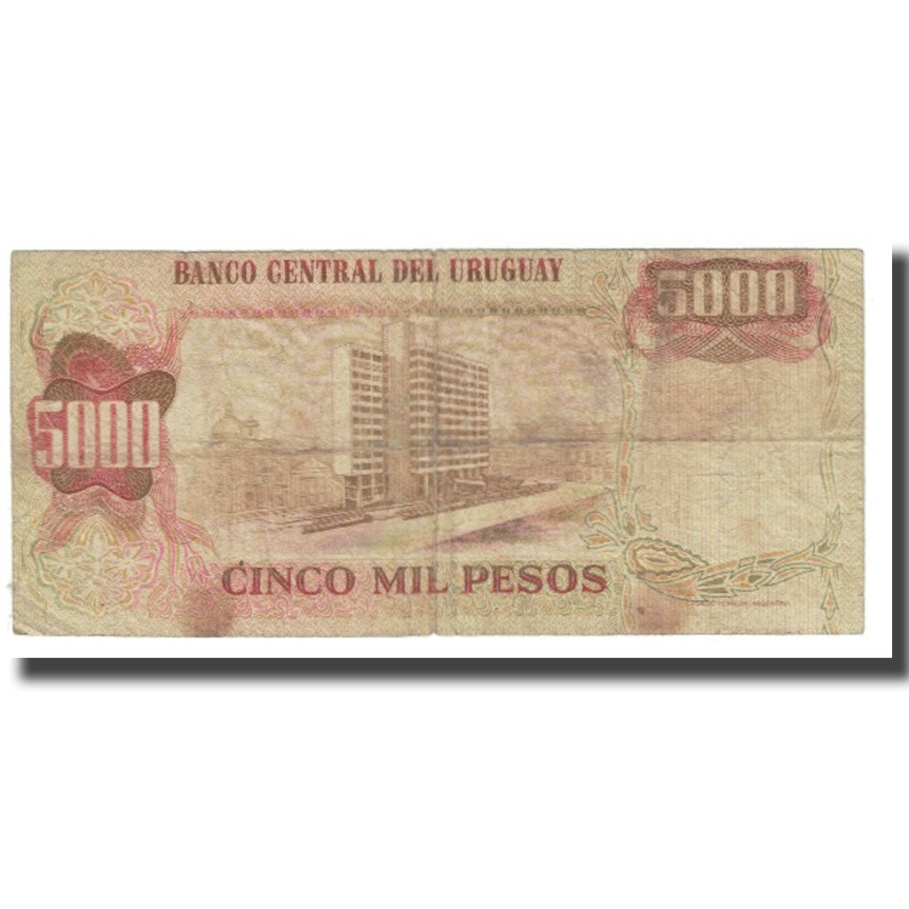 Banknote, Uruguay, 5 Nuevos Pesos on 5000 Pesos, KM:57, VF(20-25)