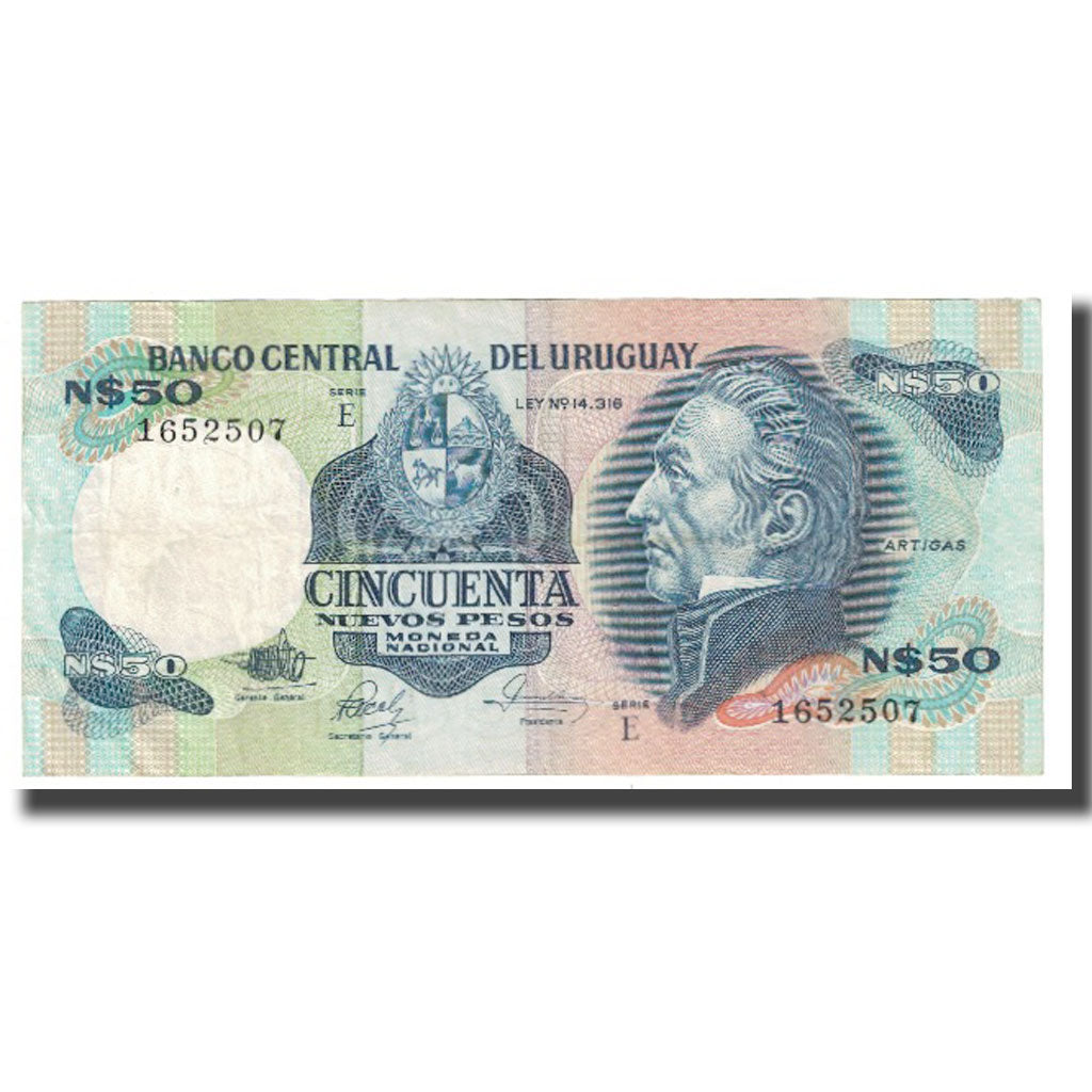 Banknote, Uruguay, 50 Nuevos Pesos, KM:61a, EF(40-45)