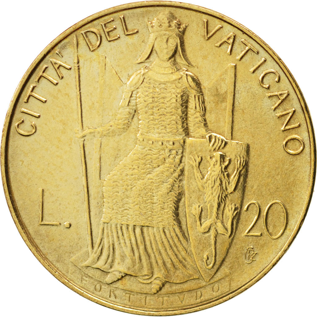 VATICAN CITY, John Paul II, 20 Lire, 1980, EF(40-45), Aluminum-Bronze, KM:144