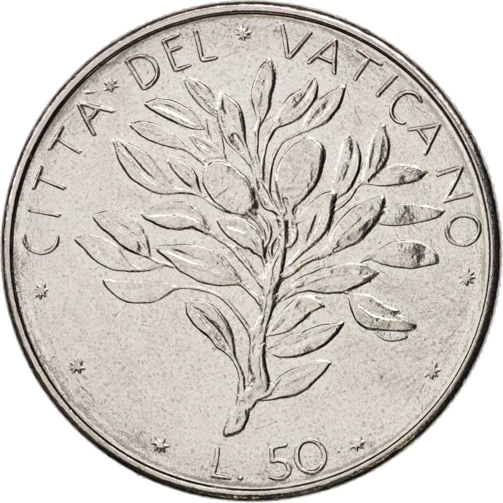 VATICAN CITY, Paul VI, 50 Lire, 1976, EF(40-45), Stainless Steel, KM:121