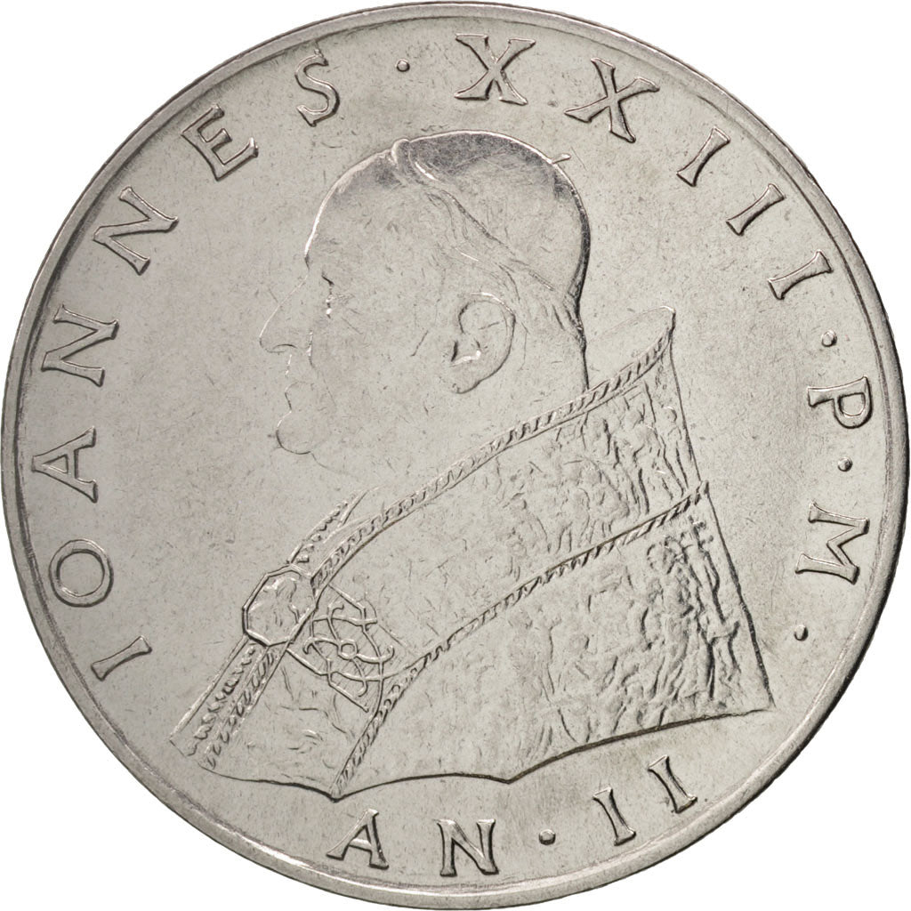 VATICAN CITY, John XXIII, 100 Lire, 1960, AU(50-53), Stainless Steel, KM:64.2