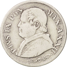 ITALIAN STATES, PAPAL STATES, Pius IX, 10 Soldi, 1868, Roma, VF (20-25), KM 1376