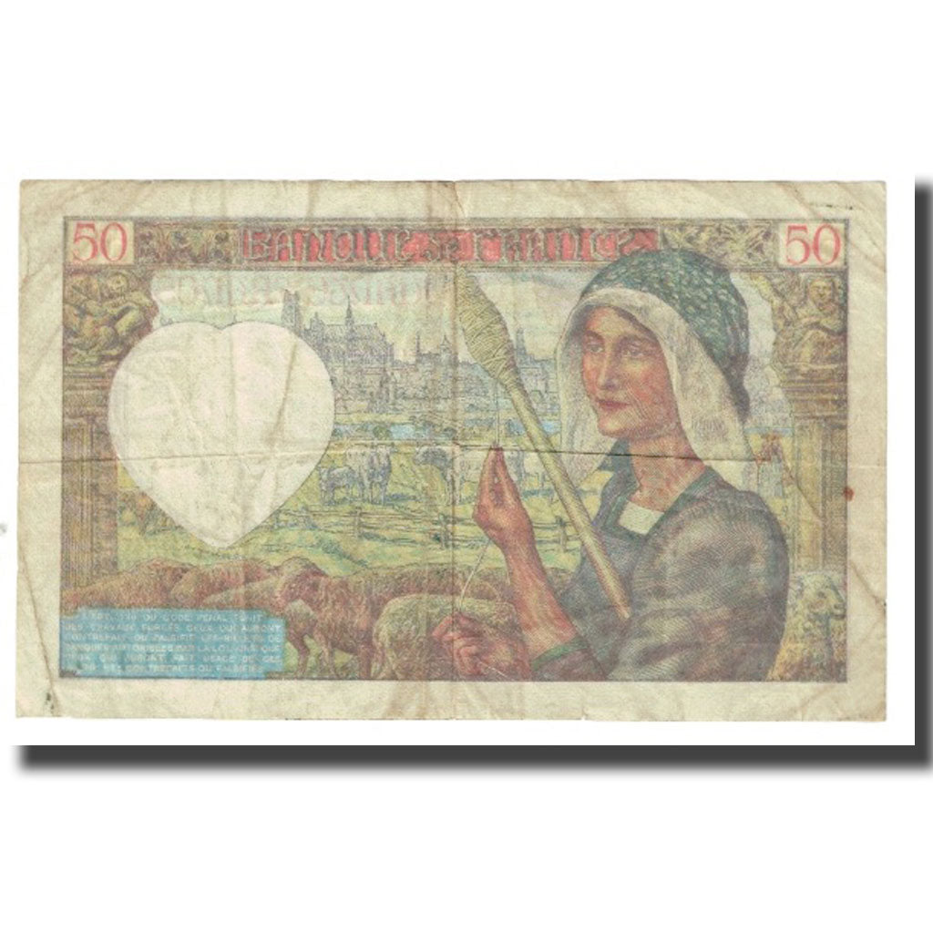 France, 50 Francs, 1941, P. Rousseau and R. Favre-Gilly, 1941-11-20, VF(30-35)
