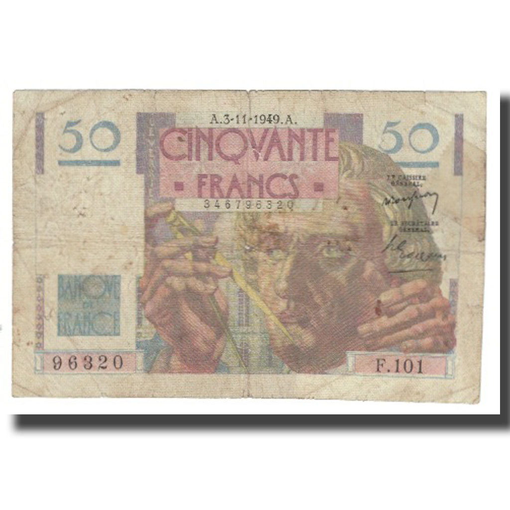 France, 50 Francs, 1949, P. Rousseau and R. Favre-Gilly, 1949-11-03, VF(20-25)
