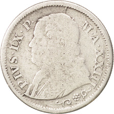 ITALIAN STATES, PAPAL STATES, Pius IX, 10 Soldi, 1868, Roma, VG(8-10), KM 1386.1