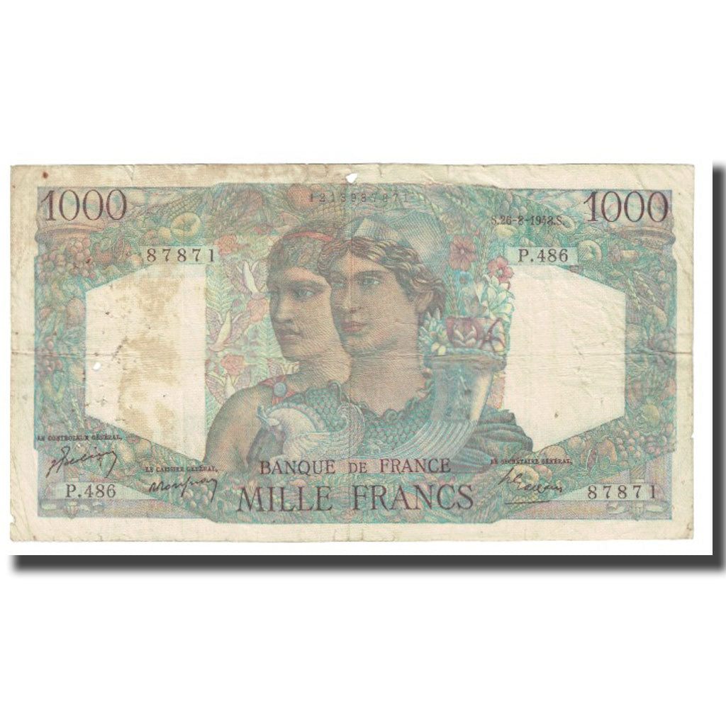 Francja, 1000 Francs, 1948, P. Rousseau and R. Favre-Gilly, 1948-08-26