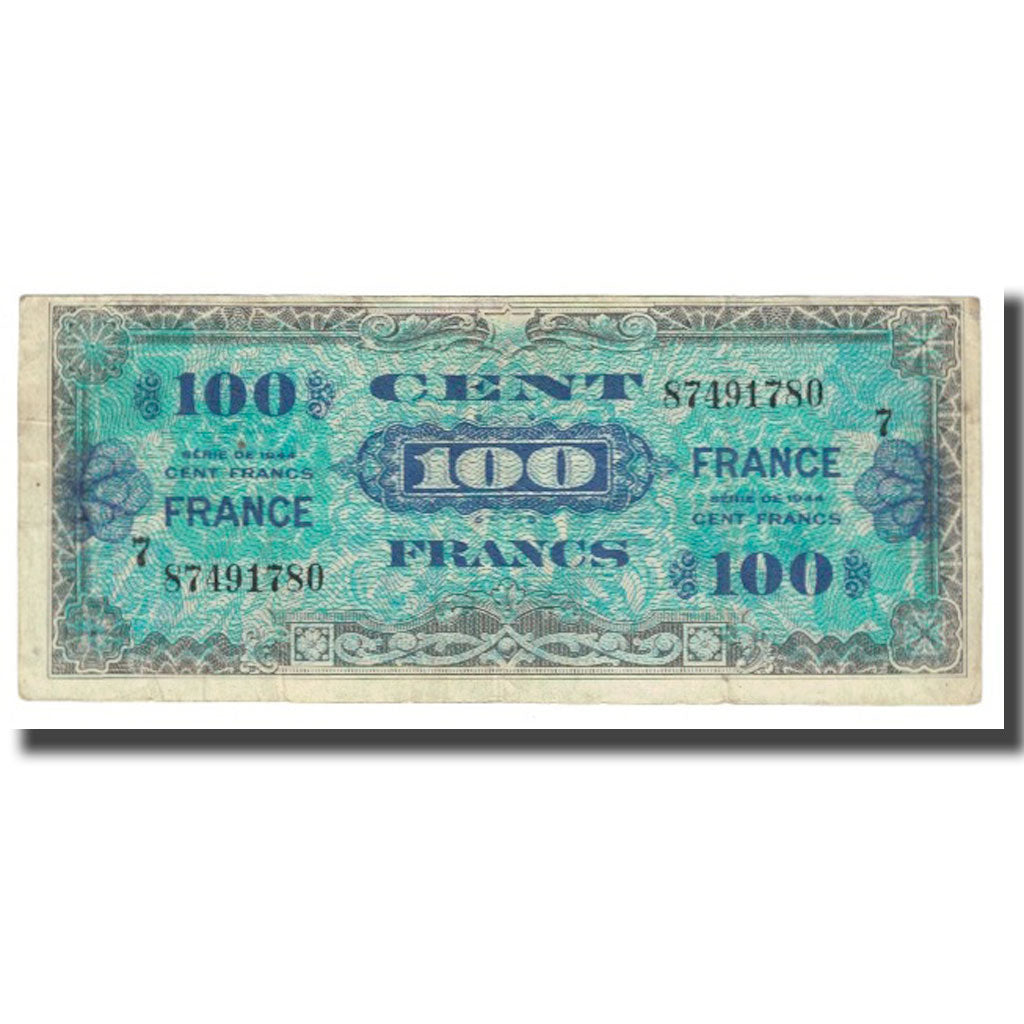 France, 100 Francs, 1944, VF(20-25), Fayette:VF25.5, KM:123c