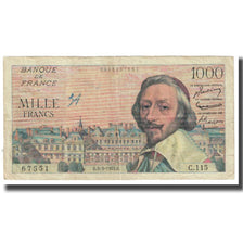 France, 1000 Francs, Richelieu, 1955, P. Rousseau and R. Favre-Gilly