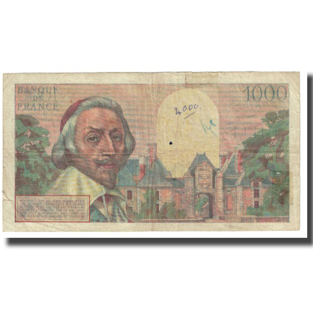France, 1000 Francs, Richelieu, 1955, P. Rousseau and R. Favre-Gilly