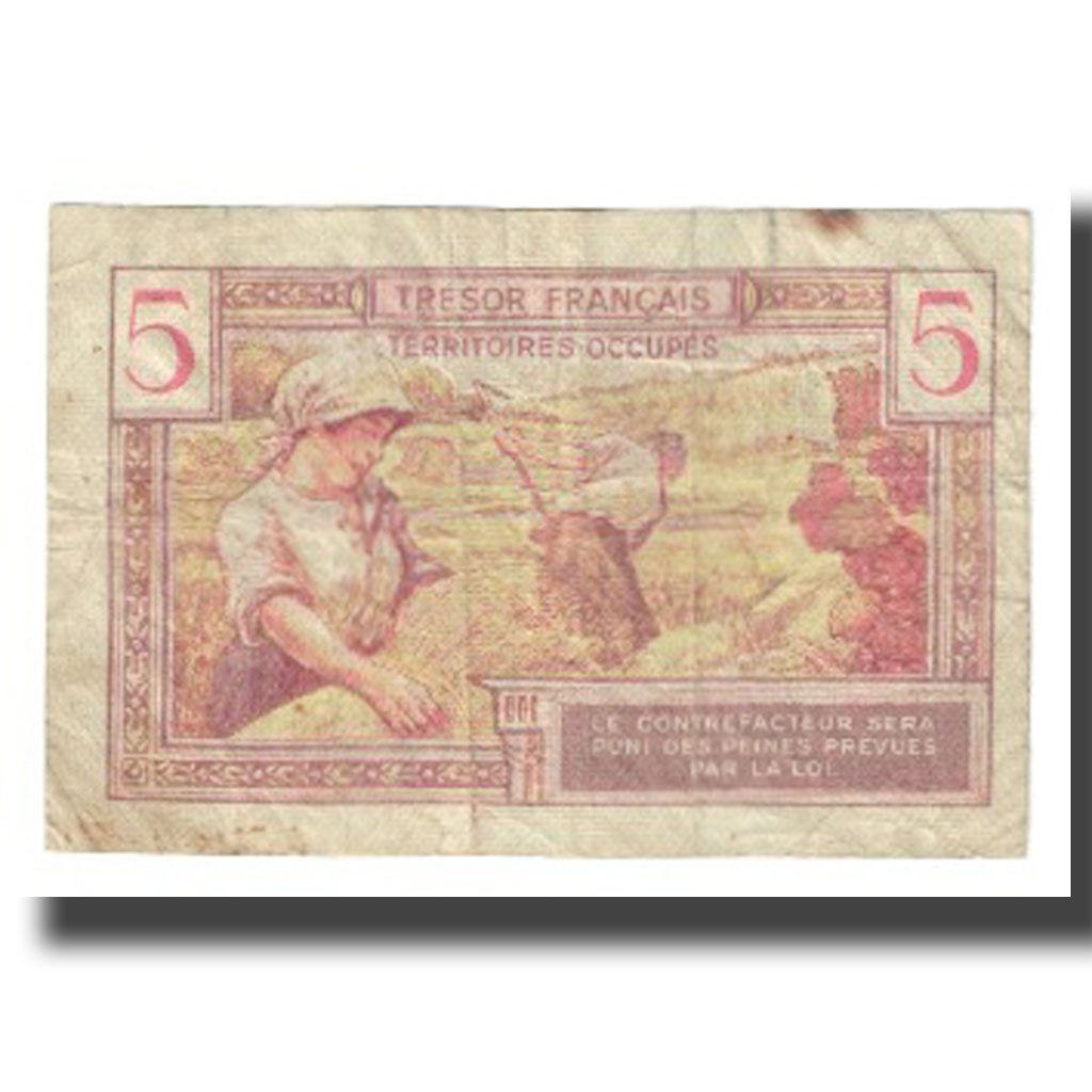 France, 5 Francs, VF(20-25), KM:M6a