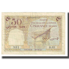 Banknote, French Somaliland, 50 Francs, Undated (1952), KM:25, VF(20-25)