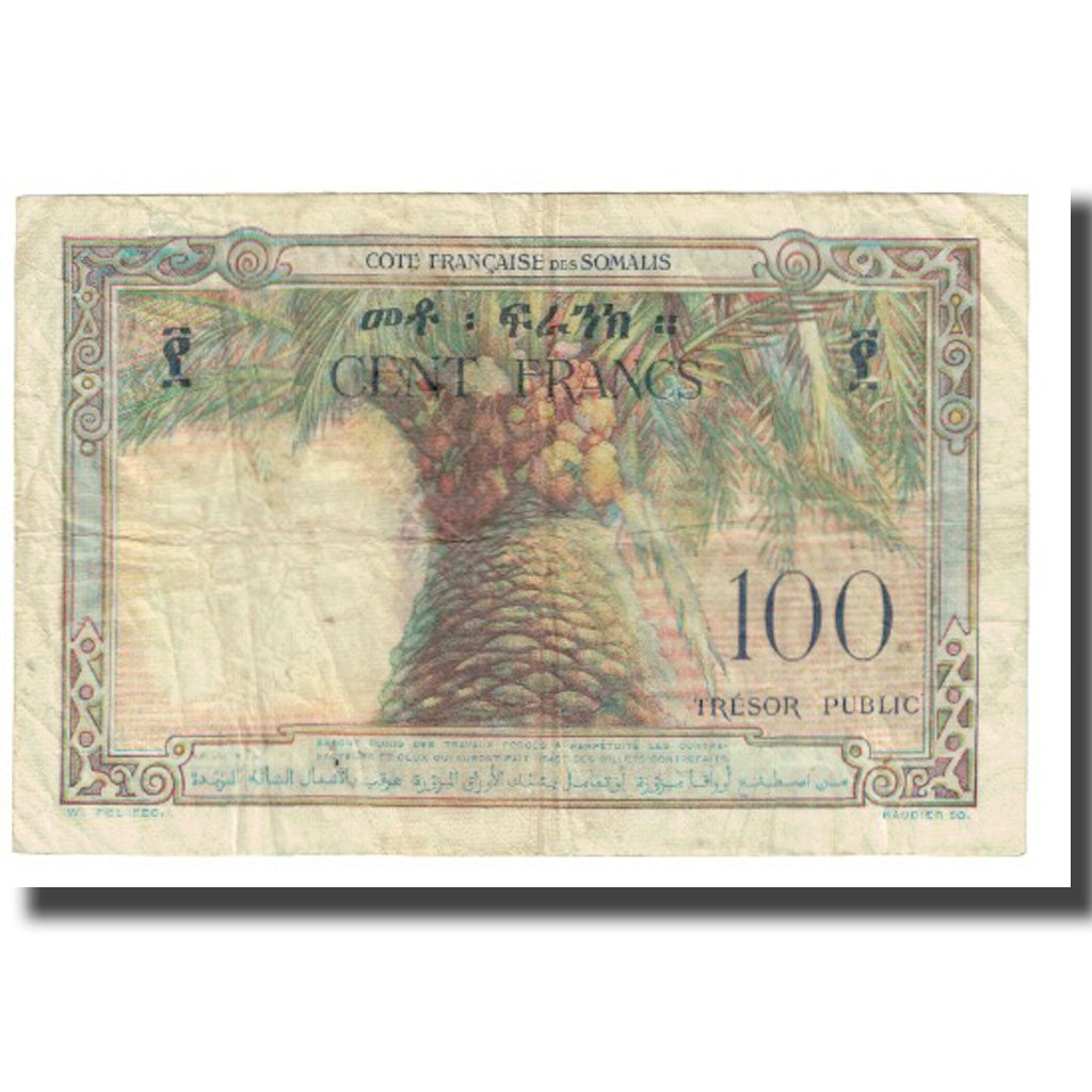 Banknote, French Somaliland, 100 Francs, 1952, KM:26a, VF(20-25)