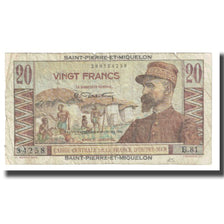 Banknote, Saint Pierre and Miquelon, 20 Francs, 1950, KM:24, VF(20-25)