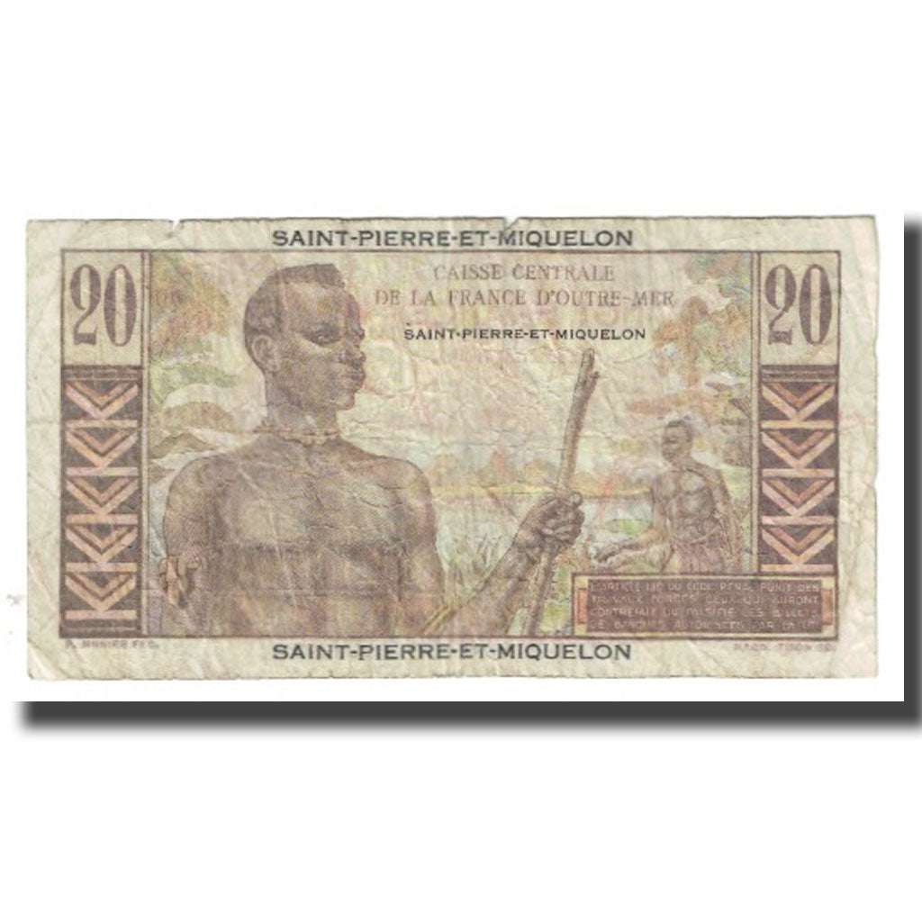 Banknote, Saint Pierre and Miquelon, 20 Francs, 1950, KM:24, VF(20-25)