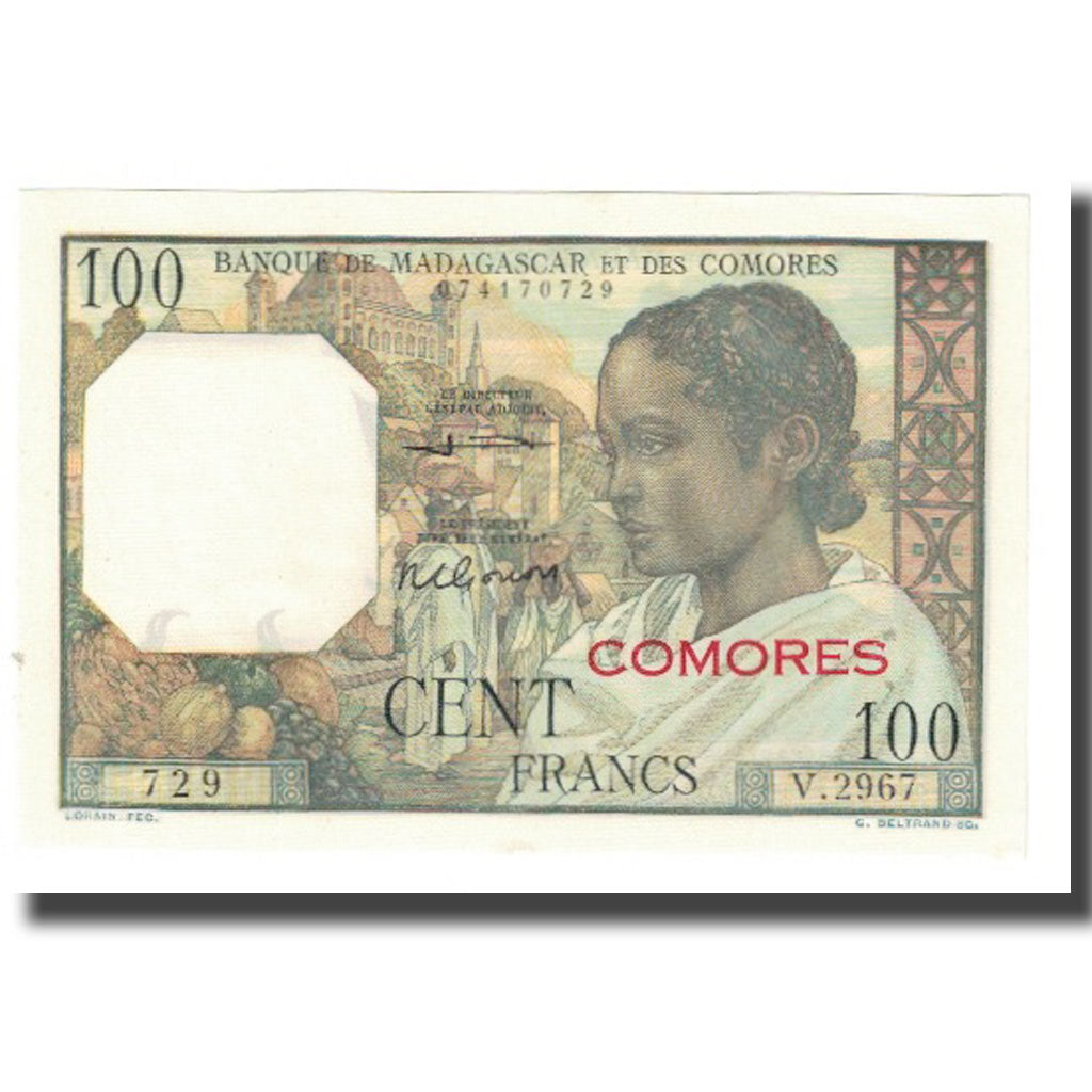 Banknote, Comoros, 100 Francs, 1960-1963, Undated, KM:3b, UNC(65-70)