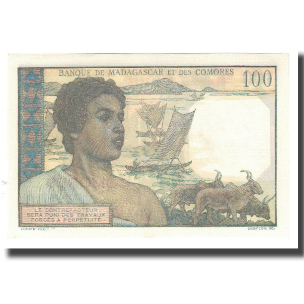 Banknote, Comoros, 100 Francs, 1960-1963, Undated, KM:3b, UNC(65-70)