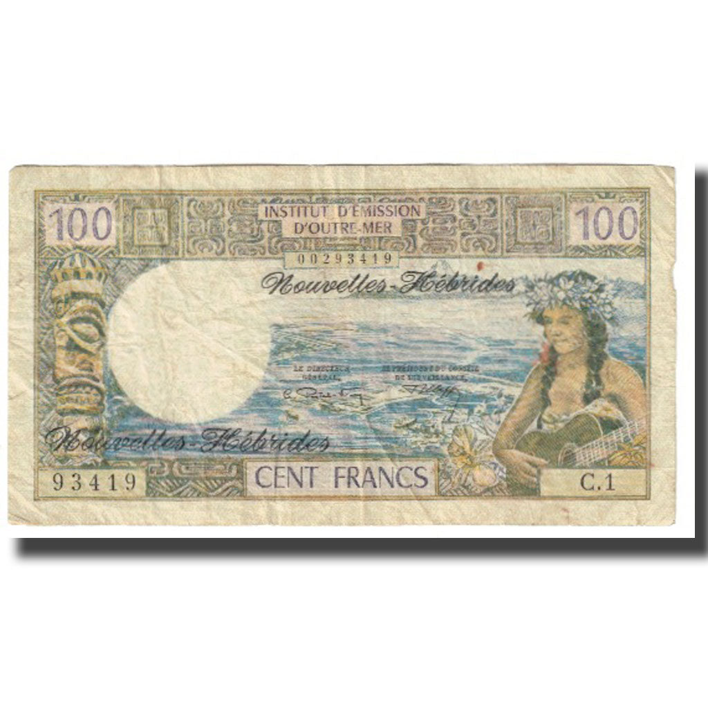 Banknote, New Hebrides, 100 Francs, 1970, KM:18a, VF(20-25)