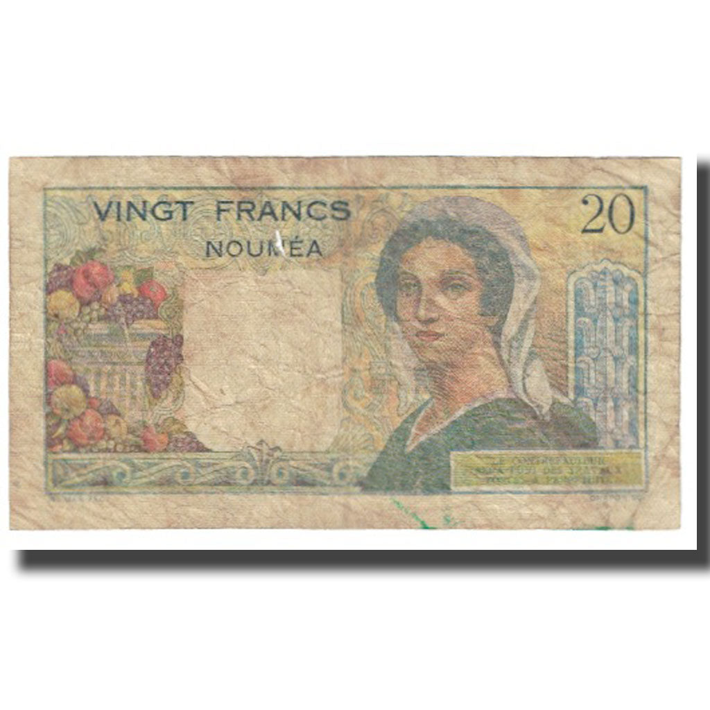 Banknote, New Caledonia, 20 Francs, 1951-1963, KM:50b, VF(20-25)