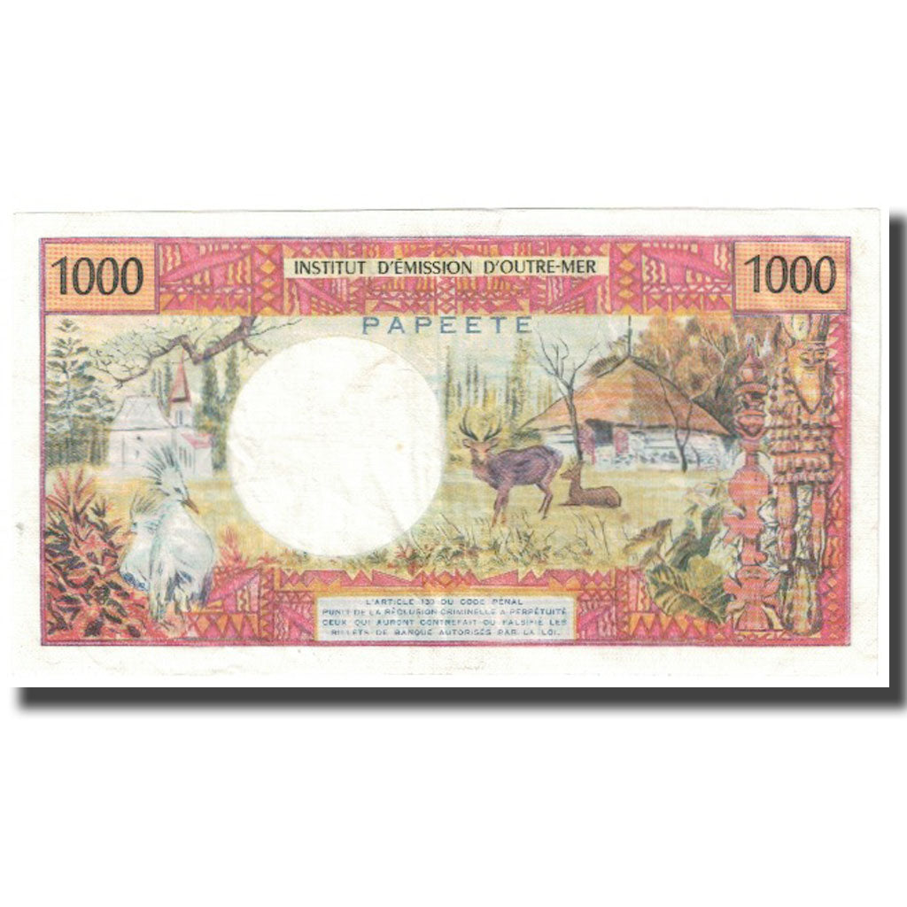 Banknote, Tahiti, 1000 Francs, KM:27d, AU(55-58)