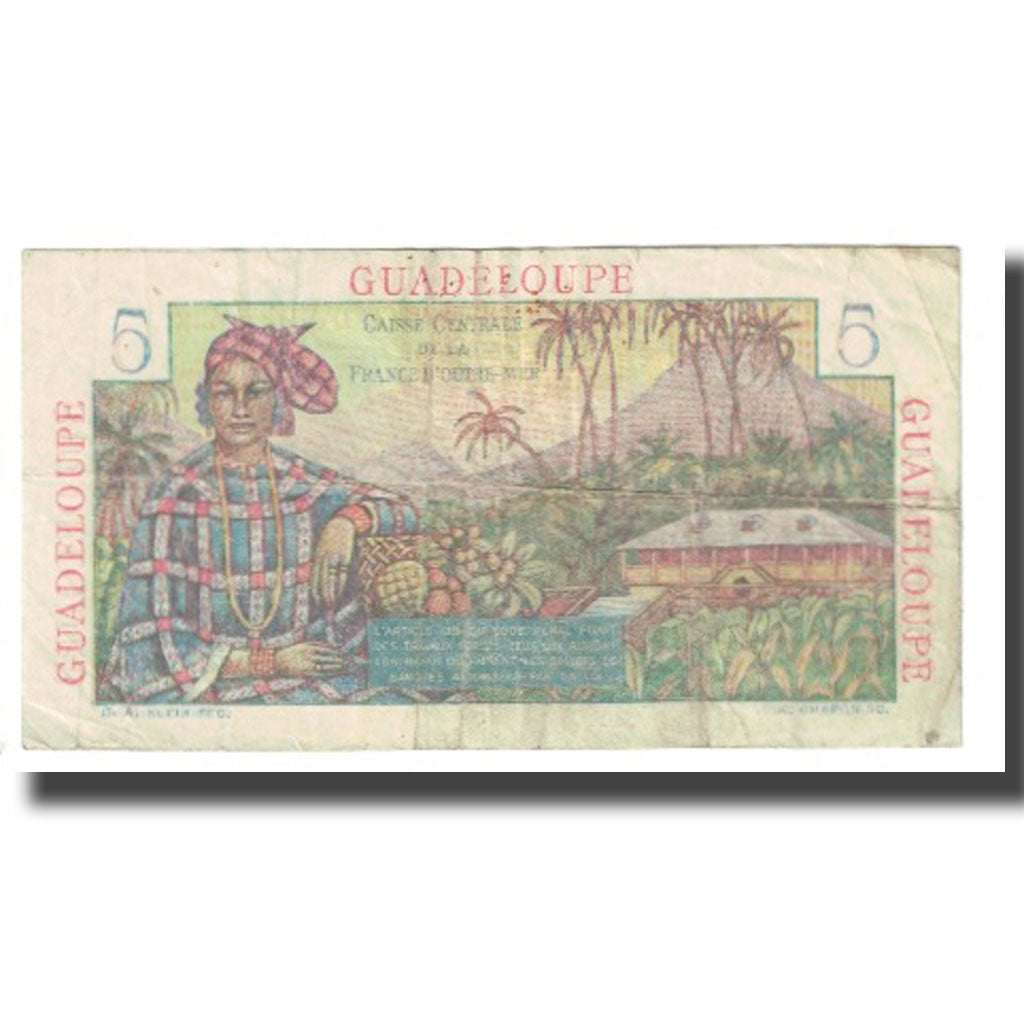 Guadeloupe, 5 Francs, VF(20-25), KM:31