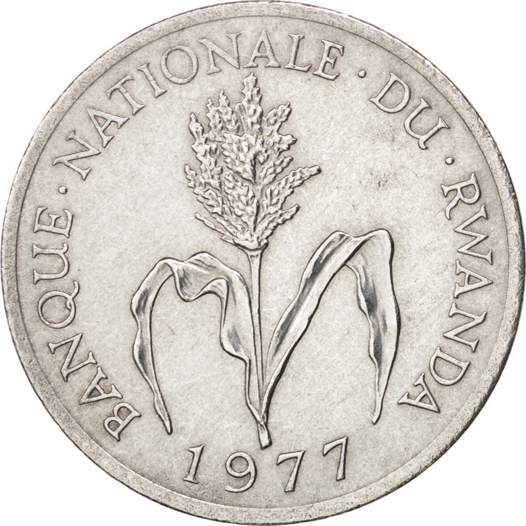 Rwanda, Franc, 1977, British Royal Mint, AU(55-58), Aluminum, KM:12