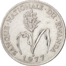 Rwanda, Franc, 1977, British Royal Mint, AU(55-58), Aluminum, KM:12