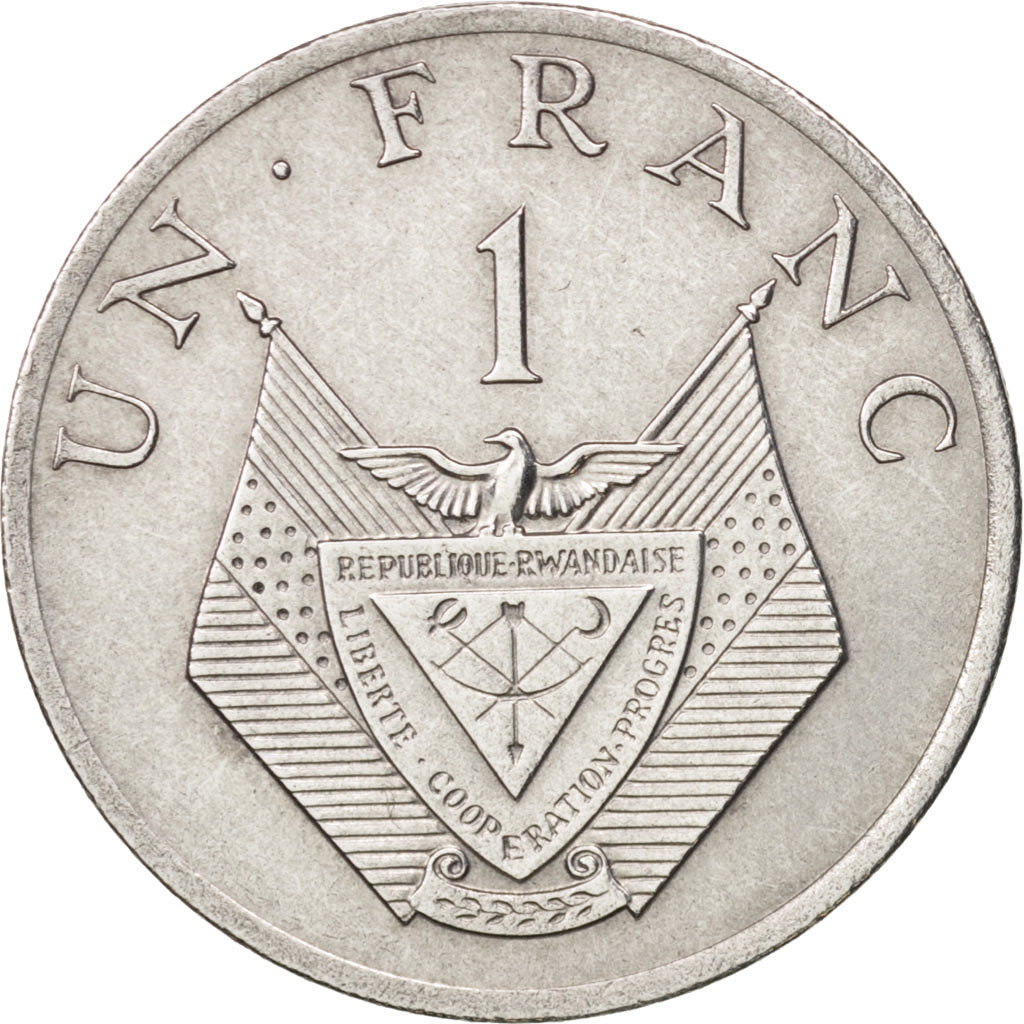 Rwanda, Franc, 1977, British Royal Mint, AU(55-58), Aluminum, KM:12