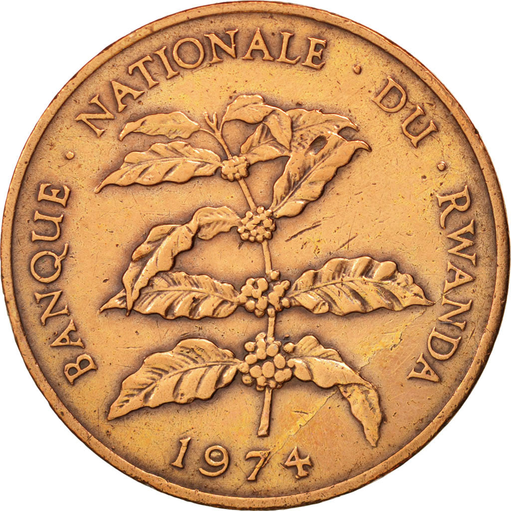 Rwanda, 5 Francs, 1974, British Royal Mint, EF(40-45), Bronze, KM:13