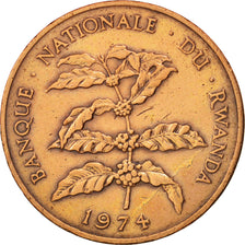 Ruanda, 5 Francs, 1974, British Royal Mint, BB, Bronzo, KM:13