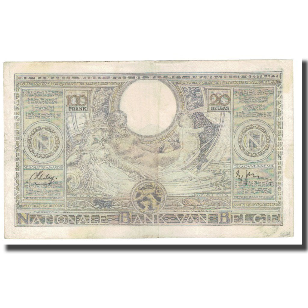 Banknote, Belgium, 100 Francs-20 Belgas, 1939, 1939-04-20, KM:107, EF(40-45)