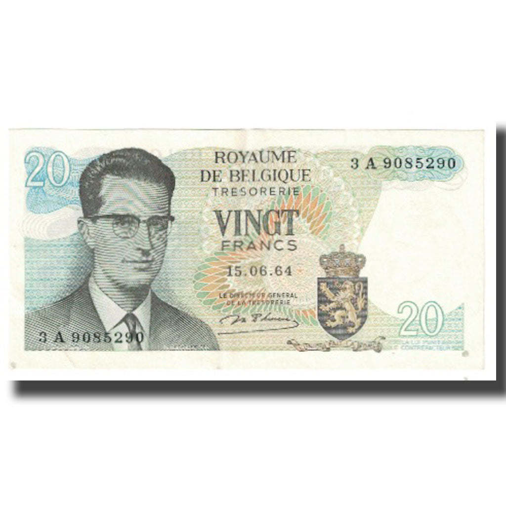 Banknote, Belgium, 20 Francs, 1964, 1964-06-15, KM:138, UNC(60-62)