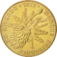 Rwanda, 20 Francs, 1977, Paris, AU(55-58), Brass, KM:15
