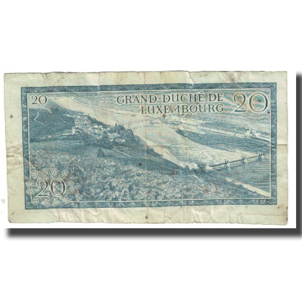 Banknote, Luxembourg, 20 Francs, 1966, 1966-03-07, KM:54a, VF(20-25)