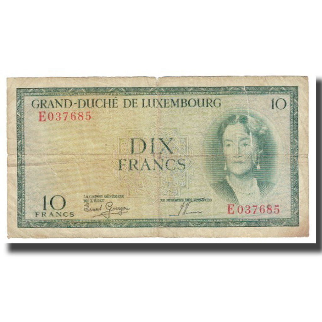 Banconote, Lussemburgo, 10 Francs, KM:48a, MB