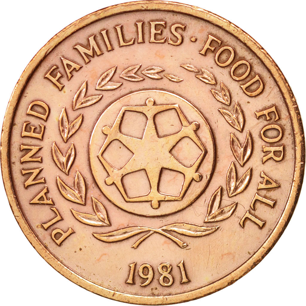 Tonga, King Taufa'ahau Tupou IV, 2 Seniti, 1981, EF(40-45), Bronze, KM:67