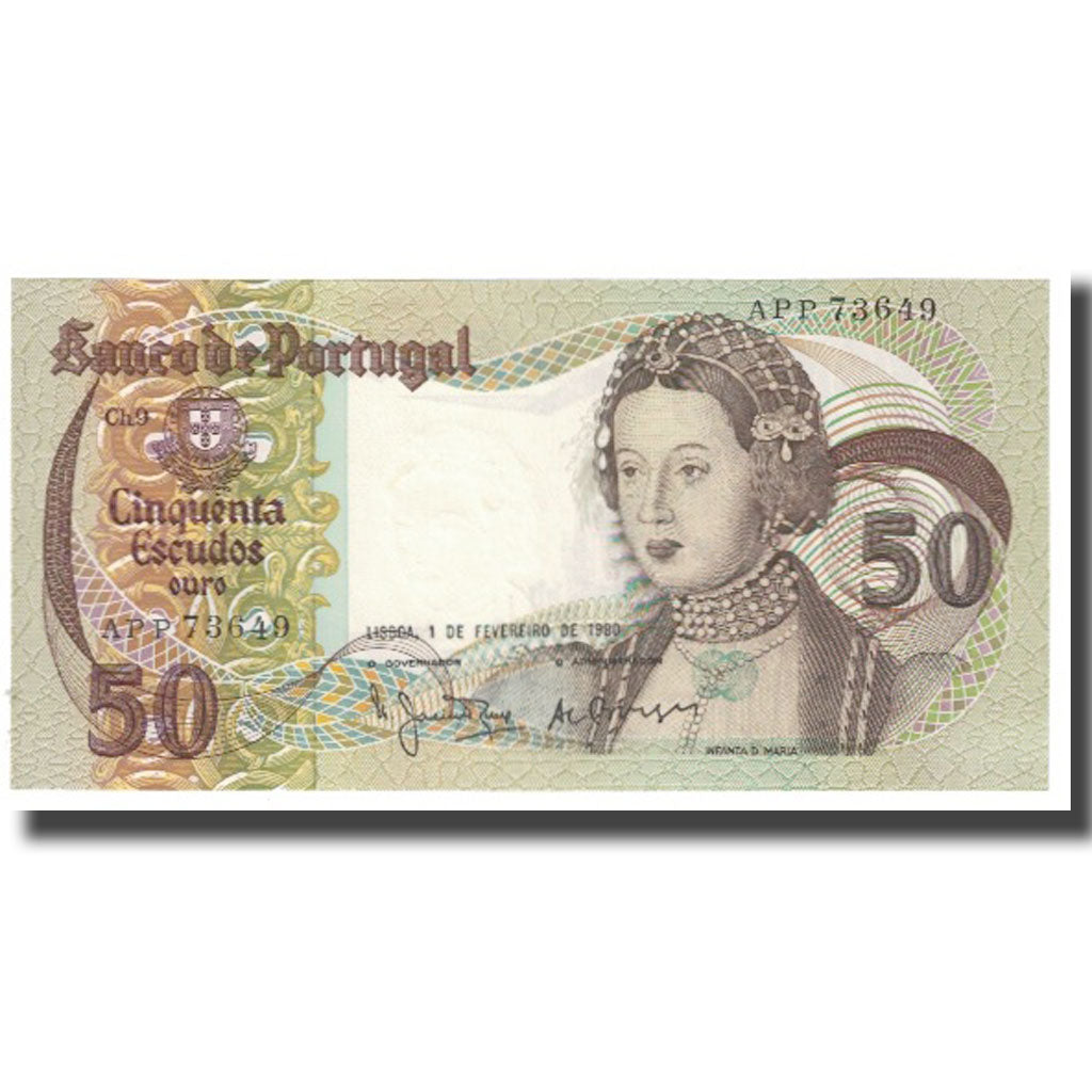 Banknote, Portugal, 50 Escudos, 1980, 1980-02-01, KM:174b, UNC(65-70)