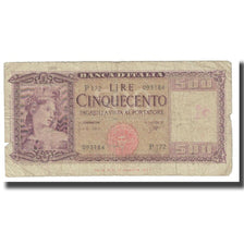 Billet, Italie, 500 Lire, 1947, 1947-04-14, KM:80a, B+