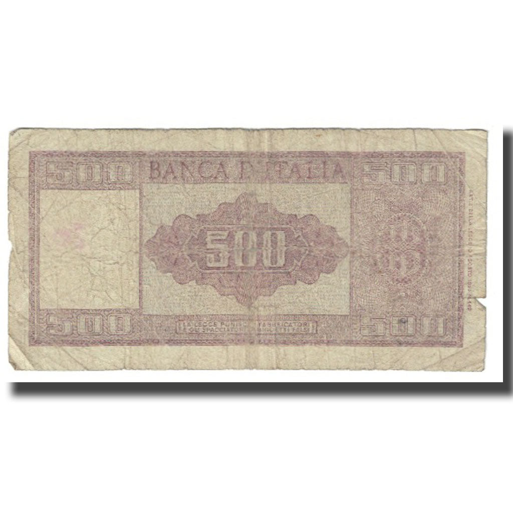 Billet, Italie, 500 Lire, 1947, 1947-04-14, KM:80a, B+
