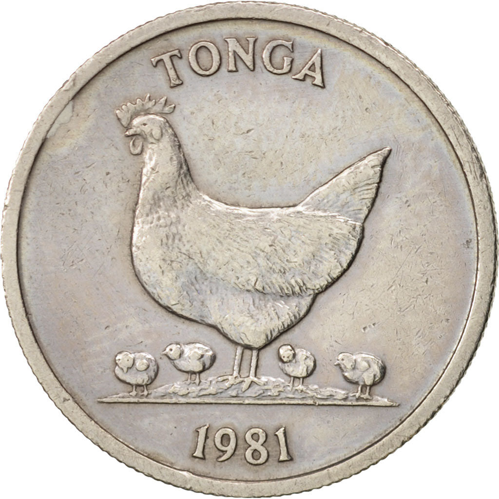 Tonga, King Taufa'ahau Tupou IV, 5 Seniti, 1981, TTB+, Copper-nickel, KM:68