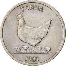 Tonga, King Taufa'ahau Tupou IV, 5 Seniti, 1981, TTB+, Copper-nickel, KM:68