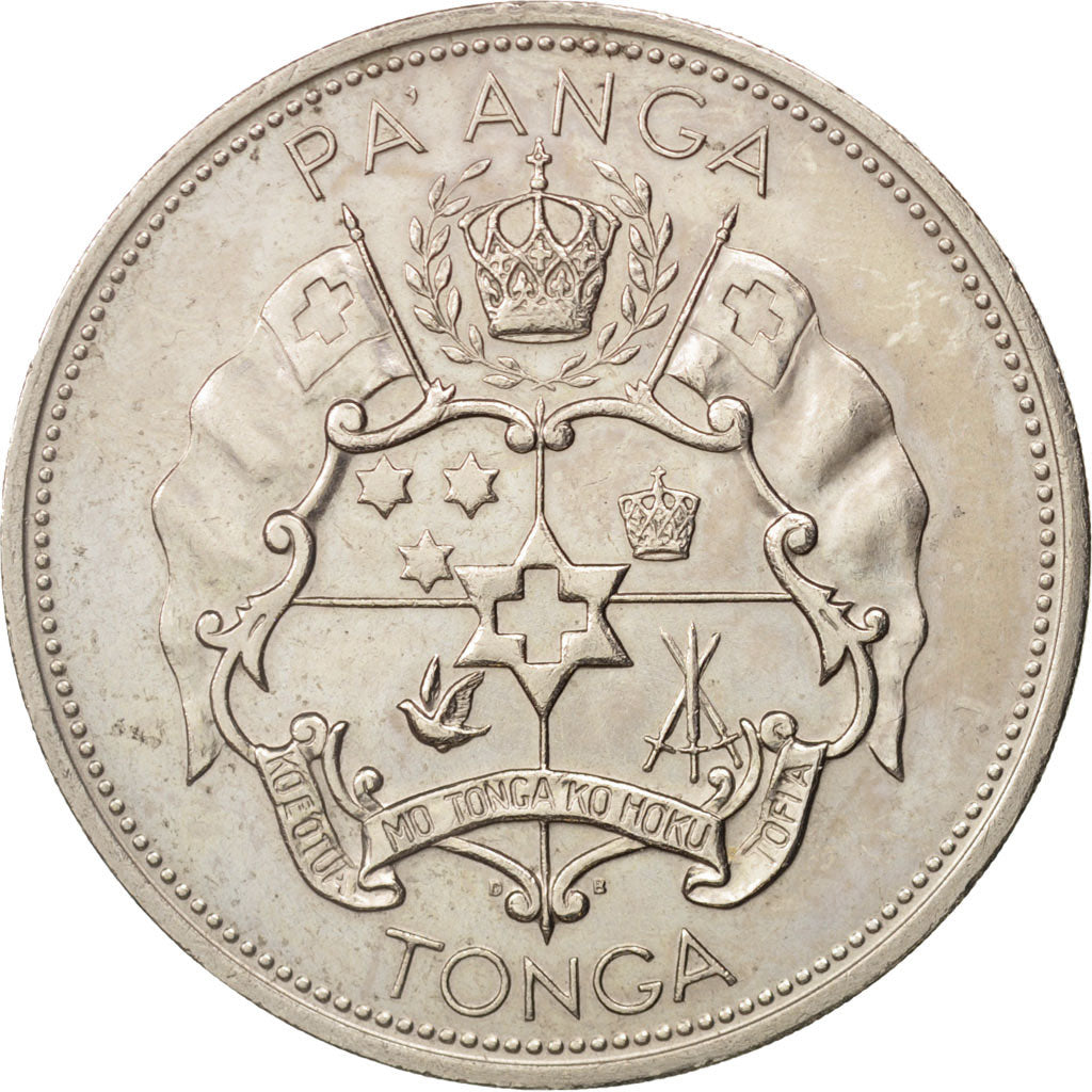Tonga, King Taufa'ahau Tupou IV, Pa'anga, 1967, AU(55-58), Copper-nickel, KM:11
