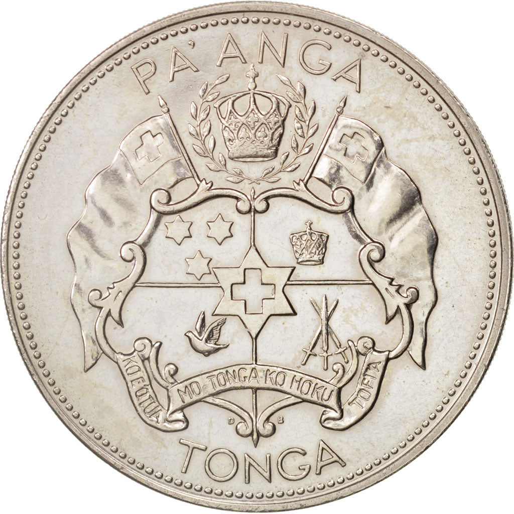 Tonga, King Taufa'ahau Tupou IV, Pa'anga, 1974, AU(55-58), Copper-nickel, KM:33