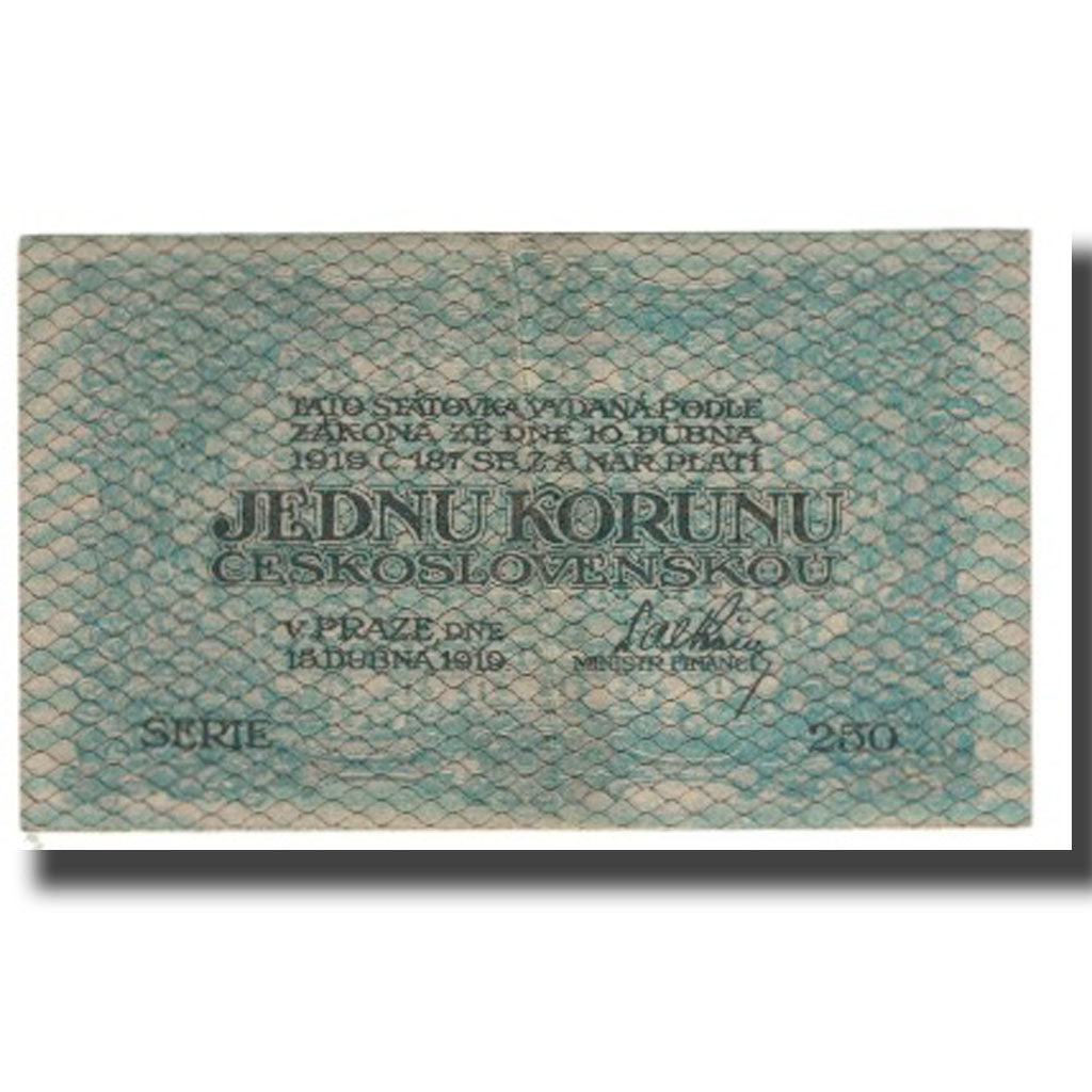 Banknote, Czechoslovakia, 1 Koruna, 1919, 1919-04-15, KM:6a, EF(40-45)