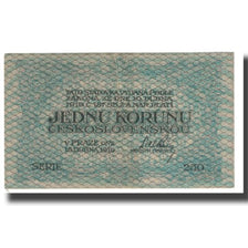 Biljet, Tsjecho-Slowakije, 1 Koruna, 1919, 1919-04-15, KM:6a, TTB