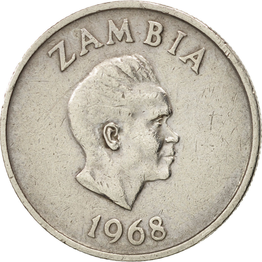 Zambia, 5 Ngwee, 1968, British Royal Mint, BB, Rame-nichel, KM:11