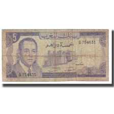 Banknote, Morocco, 5 Dirhams, 1970, KM:56a, F(12-15)