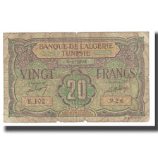 Nota, Tunísia, 20 Francs, 1948, 1948-06-04, KM:22, F(12-15)
