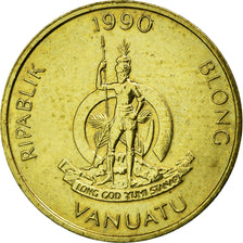 Coin, Vanuatu, Vatu, 1990, British Royal Mint, AU(50-53), Nickel-brass, KM:3