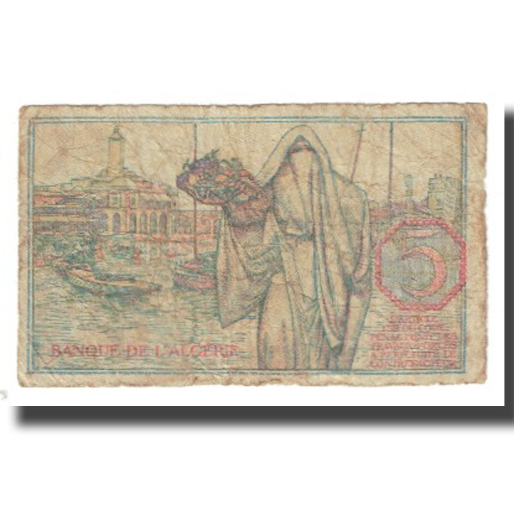 Banknote, Algeria, 5 Francs, 1944, 1944-02-08, KM:77b, VF(20-25)