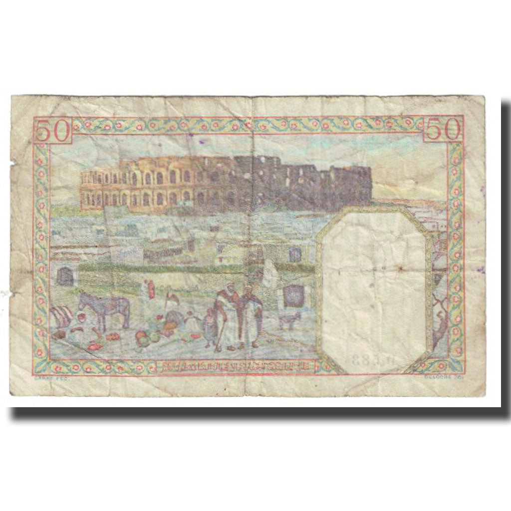 Billet, Algeria, 50 Francs, 1941, 1941-02-13, KM:87, B+
